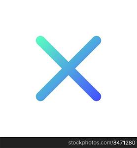 Cross mark pixel perfect gradient linear ui icon. Delete action. Cancel button. Close window. Line color user interface symbol. Modern style pictogram. Vector isolated outline illustration. Cross mark pixel perfect gradient linear ui icon