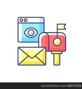 Cross media Marketing RGB color icon. Promotional companies commit to surpassing traditional advertisement techniques. Isolated vector illustration. Cross media Marketing RGB color icon