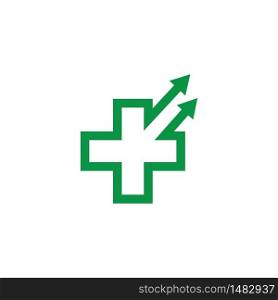 cross medical arrow icon logo vector illustration design template