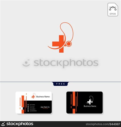 cross Medical pharmacy logo design template.vector illustrator, get free business card design template