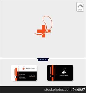 cross Medical pharmacy logo design template.vector illustrator, get free business card design template