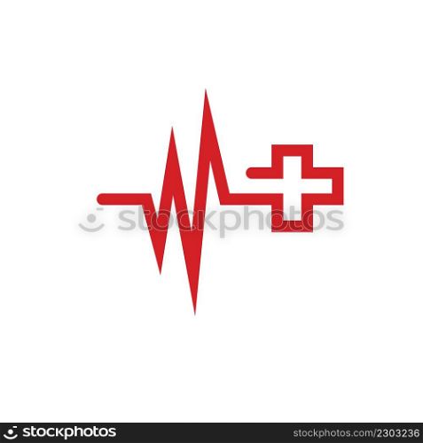 cross medical pulse line icon vector illustration design template