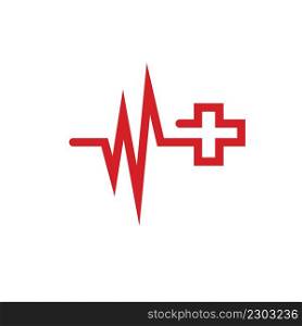 cross medical pulse line icon vector illustration design template
