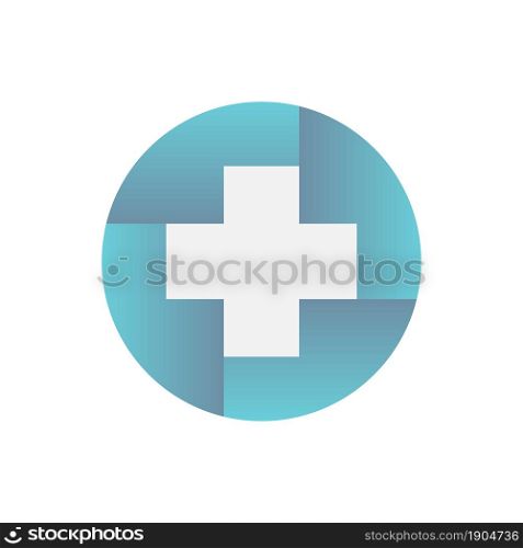 cross medical sign in circle logo design