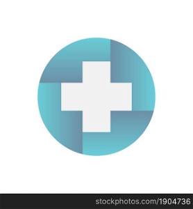 cross medical sign in circle logo design