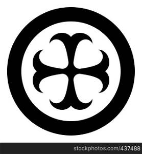 Cross monogram dokonstantinovsky Symbol of the Apostle anchor Hope sign Religious cross icon in circle round black color vector illustration flat style simple image. Cross monogram dokonstantinovsky Symbol of the Apostle anchor Hope sign Religious cross icon in circle round black color vector illustration flat style image