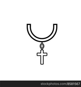cross necklace icon vector illustration logo design