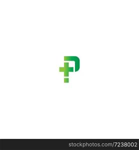 Cross P Letter logo, Medical cross P letter logo design concept