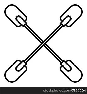 Cross paddle icon. Outline illustration of cross paddle vector icon for web design isolated on white background. Cross paddle icon, outline style