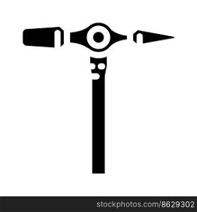 cross peen pin hammer glyph icon vector. cross peen pin hammer sign. isolated symbol illustration. cross peen pin hammer glyph icon vector illustration