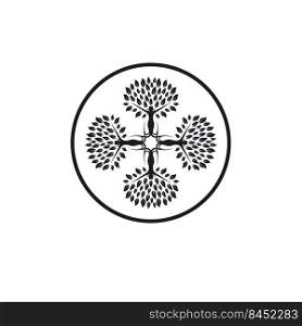 cross people tree  icon vector illustration concept design template