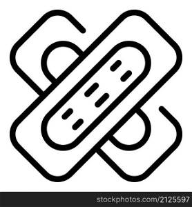 Cross plaster icon outline vector. Medical bandage. Aid adhesive. Cross plaster icon outline vector. Medical bandage