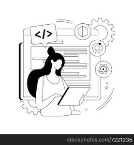 Cross-platform frameworks abstract concept vector illustration. Programming build tool, software development framework, cross-platform structure, application UI, coding process abstract metaphor.. Cross-platform frameworks abstract concept vector illustration.