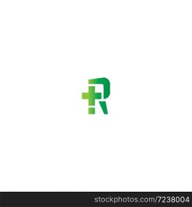 Cross R Letter logo, Medical cross R letter logo design concept