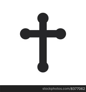 Cross religion god vector illustration icon. Symbol christianity and shape christian sign. Religious crucifix faith and catholicism black holy art. Spirituality element jesus design and isolated white