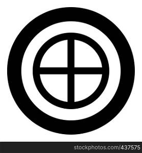 Cross round circle on bread concept parts body Christ Infinity sign in religious icon in circle round black color vector illustration flat style simple image. Cross round circle on bread concept parts body Christ Infinity sign in religious icon in circle round black color vector illustration flat style image