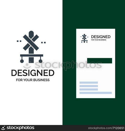 Cross, Sign, Station, Train Grey Logo Design and Business Card Template