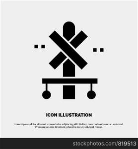 Cross, Sign, Station, Train solid Glyph Icon vector