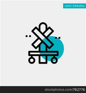 Cross, Sign, Station, Train turquoise highlight circle point Vector icon