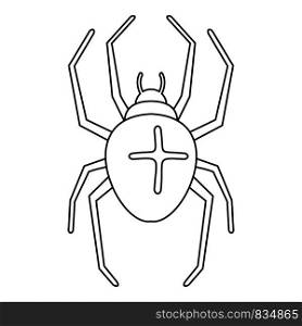 Cross spider icon. Outline cross spider vector icon for web design isolated on white background. Cross spider icon, outline style