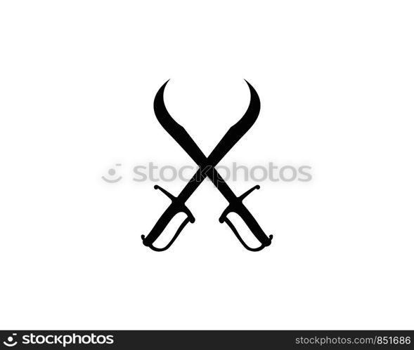 Cross swords icon flat. Simple vector symbol and bonus icon