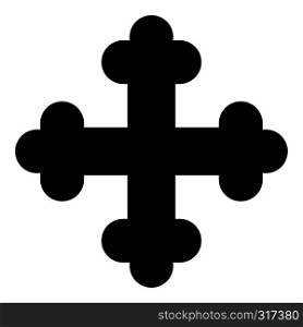 Cross trefoil shamrock Cross monogram Religious cross icon black color vector illustration flat style simple image