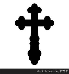 Cross trefoil shamrock Cross monogram Religious cross icon black color vector illustration flat style simple image