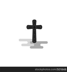 Cross Web Icon. Flat Line Filled Gray Icon Vector