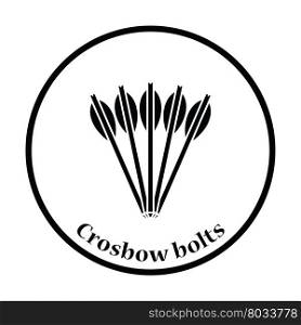 Crossbow bolts icon. Thin circle design. Vector illustration.