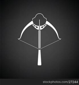 Crossbow icon. Black background with white. Vector illustration.