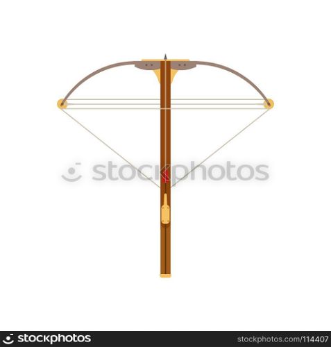 Crossbow vector icon bow arrow isolated illustration weapon white symbol design logo. Medieval background art