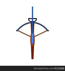 Crossbow weapon arrow vector icon isolated white illustration. Archery old medieval symbol knight top view