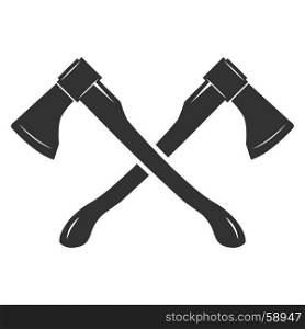 Crossed axes isolated on white background. Vector illustration