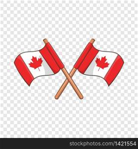 Crossed Canada flags icon. Cartoon illustration of crossed Canada flags vector icon for web. Crossed Canada flags icon, cartoon style