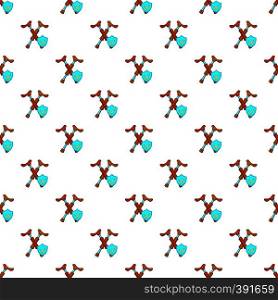 Crossed crutches and sky blue shield pattern. Cartoon illustration of crossed crutches and shield vector pattern for web. Crossed crutches and shield pattern, cartoon style