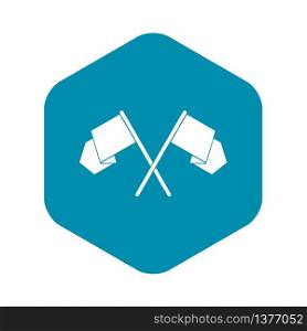 Crossed flags icon. Simple illustration of crossed flags vector icon for web. Crossed flags icon, simple style