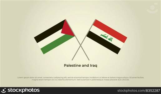Crossed flags of Palestine and Iraq. Official colors. Correct proportion