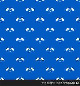 Crossed flags pattern repeat seamless in blue color for any design. Vector geometric illustration. Crossed flags pattern seamless blue