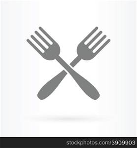 crossed forks icon vector illustration