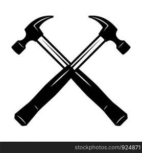 Crossed hammers. Design element for poster, flyer, card, banner. Vector illustration