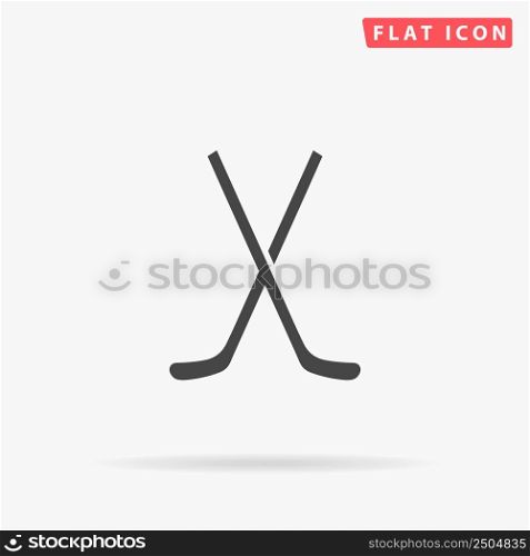 Crossed Hockey Sticks flat vector icon. Hand drawn style design illustrations.. Crossed Hockey Sticks flat vector icon