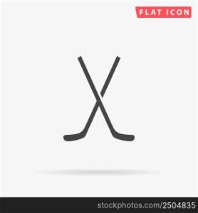 Crossed Hockey Sticks flat vector icon. Hand drawn style design illustrations.. Crossed Hockey Sticks flat vector icon