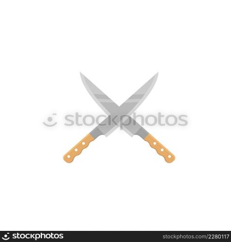 crossed kitchen knife or blade vector icon illustration design template web 