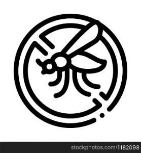 Crossed Mosquito Icon Vector. Outline Crossed Mosquito Sign. Isolated Contour Symbol Illustration. Crossed Mosquito Icon Vector Outline Illustration