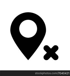 Crossed or incorrect location, icon on isolated background
