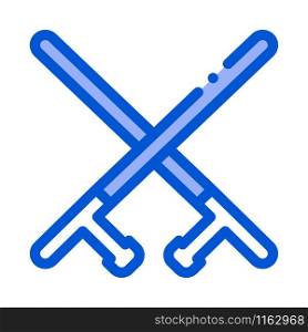 Crossed Police Batons Icon Vector. Outline Crossed Police Batons Sign. Isolated Contour Symbol Illustration. Crossed Police Batons Icon Outline Illustration