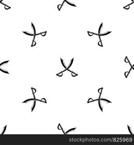 Crossed sabers pattern repeat seamless in black color for any design. Vector geometric illustration. Crossed sabers pattern seamless black