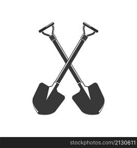 crossed shovel icon vector illustration design template