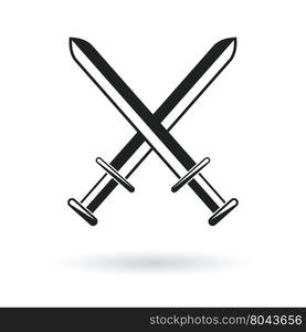 crossed swords arm protection security symbol abstract vector illustration