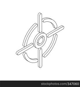 Crosshair reticle icon in isometric 3d style on a white background. Crosshair reticle icon, isometric 3d style